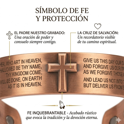 pulsera de magnética de cobre con verso de la biblia